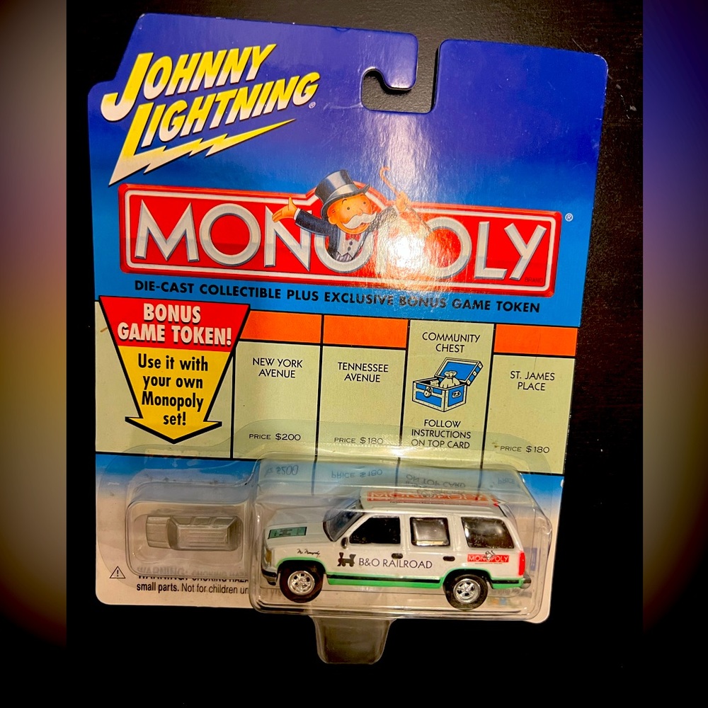 Johnny Lightning Monopoly Car. Die Cast B&O Railroad. Chevy Tahoe